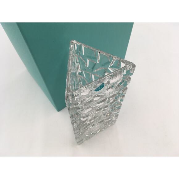 Tiffany & Company Sierra Rock Triangular Crystal Bud Vase 7.5" in Box - Picture 7 of 10
